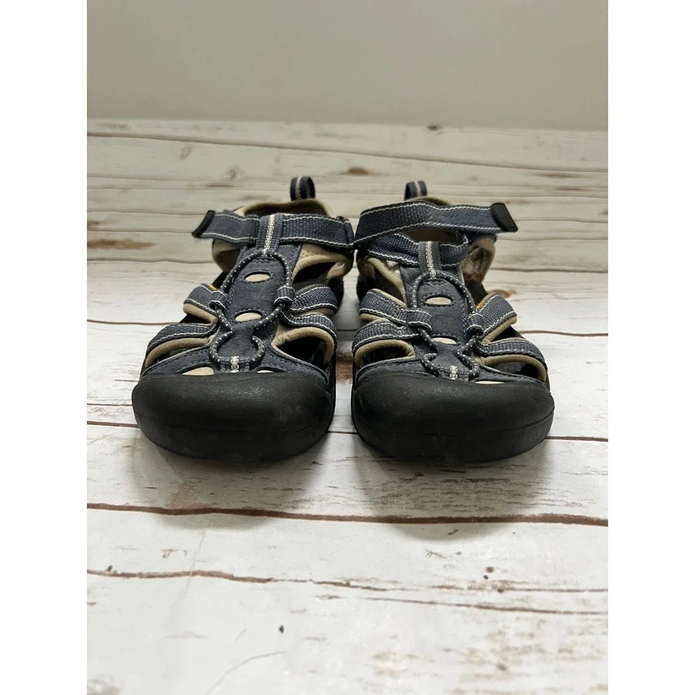 Keen Newport H2 Sandals Navy Blue Tan Waterproof Outdoor Youth Size 4